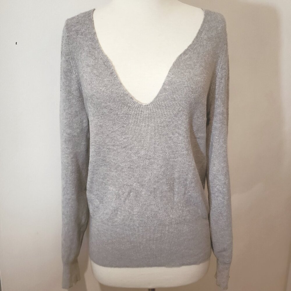 Leith Light Gray Ribbed Sweater - Picture 8 of 14